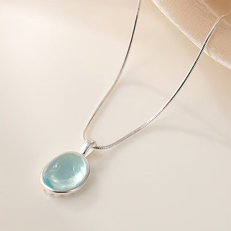 Aqua Light Crystal Necklace 2 aqua light crystal necklace
