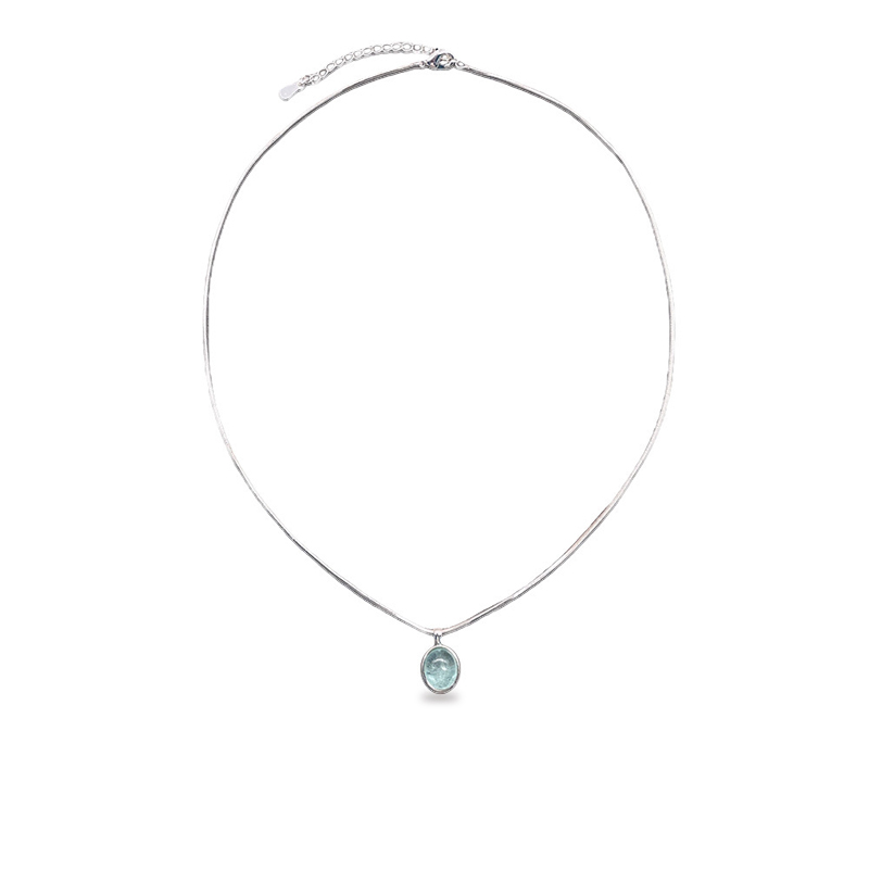 Aqua Light Crystal Necklace 1 aqua light crystal necklace