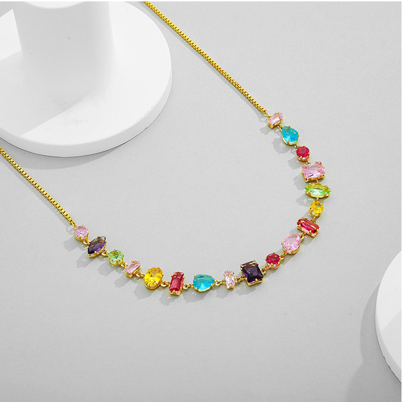 Chroma Cascade Gemstone Necklace 4 chroma cascade gemstone necklace