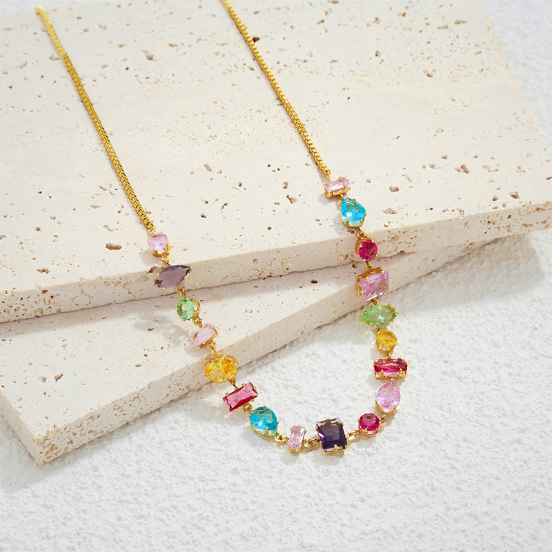 Chroma Cascade Gemstone Necklace 5 chroma cascade gemstone necklace