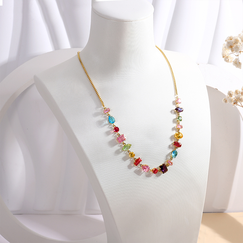 Chroma Cascade Gemstone Necklace 6 chroma cascade gemstone necklace