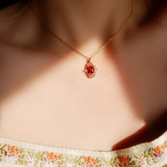 crimson velvet baroque necklace