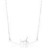 dainty walking cat pendant necklace