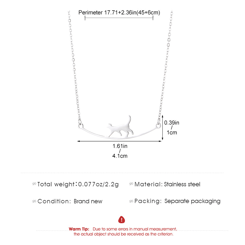 Dainty Walking Cat Pendant Necklace 3 dainty walking cat pendant necklace