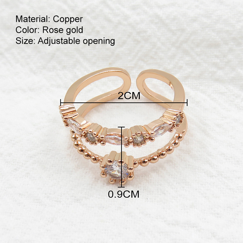 Duo Rose Zirconia Ring 3 duo rose zirconia ring