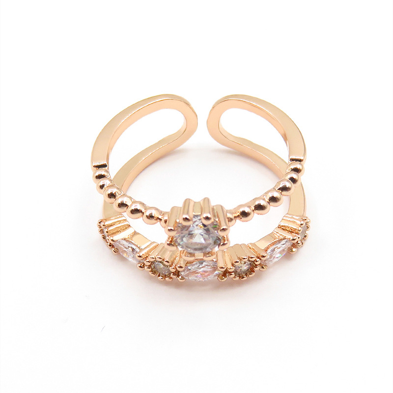Duo Rose Zirconia Ring 1 duo rose zirconia ring