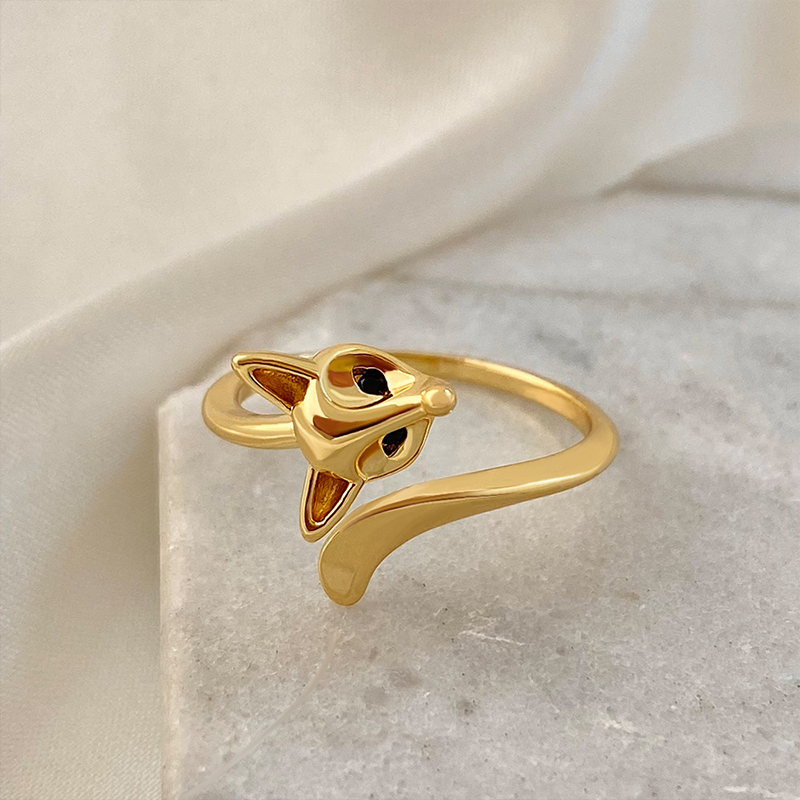 Fox Tail Gold Plated Ring 6 fox tail gold plated ring