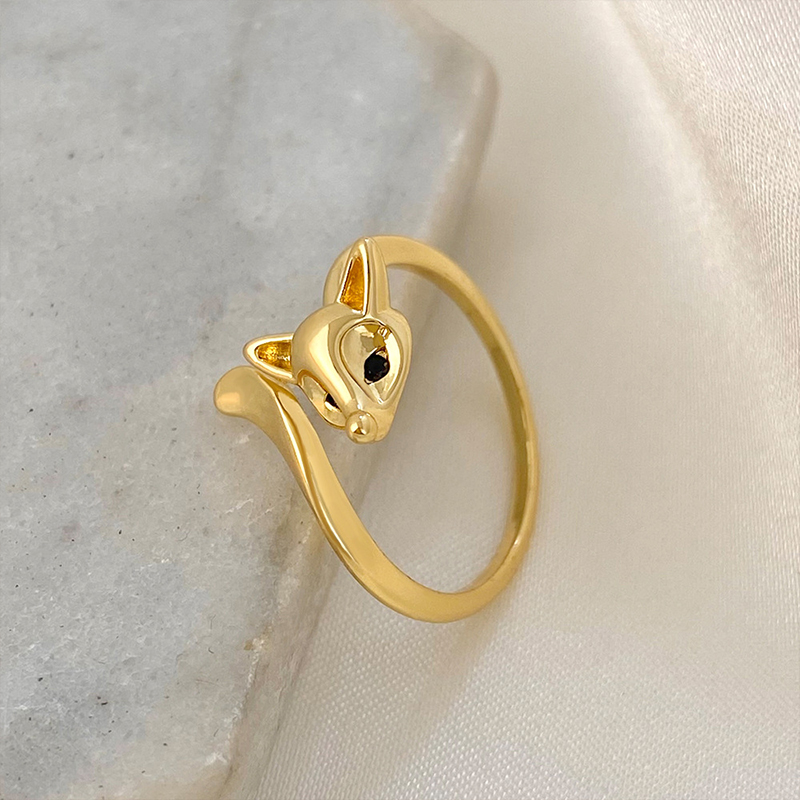 Fox Tail Gold Plated Ring 8 fox tail gold plated ring