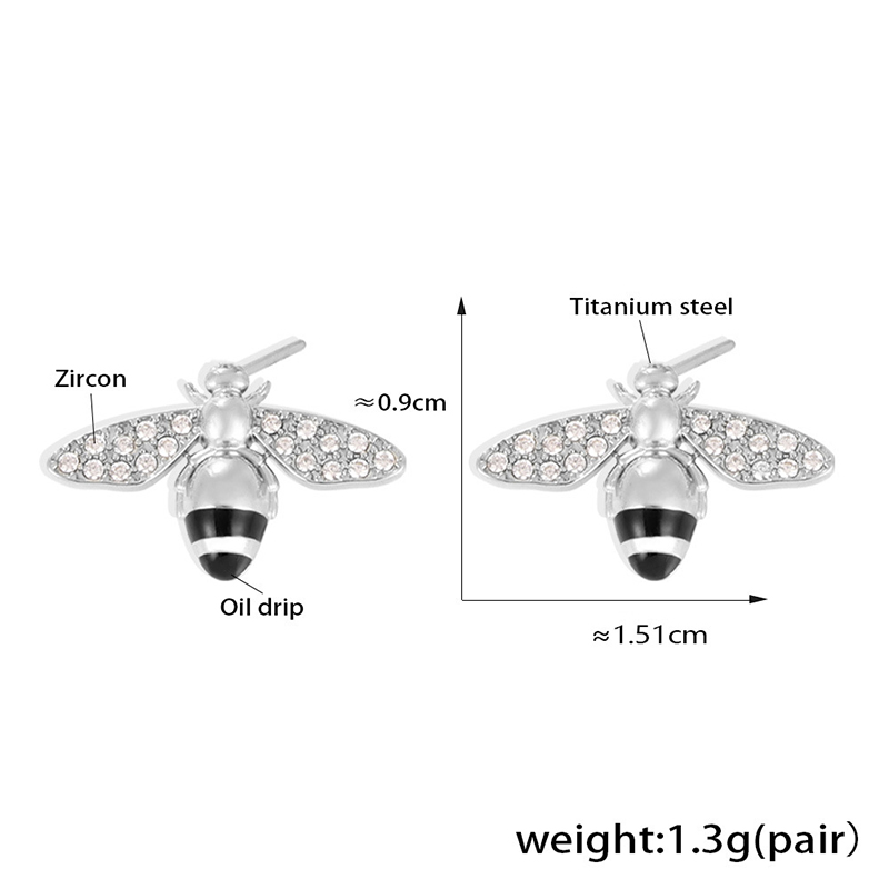 Gold Tone Titanium Bee Jewelry Set - Earrings 4 gold tone titanium bee jewelry set earrings