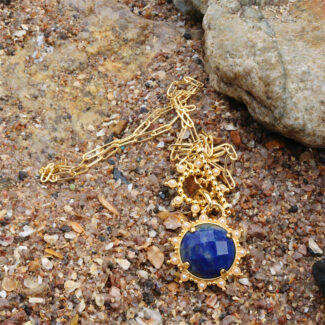 lapis sunburst pendant necklace