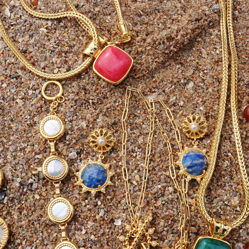 Lapis Sunburst Pendant - Necklace 4 lapis sunburst pendant necklace