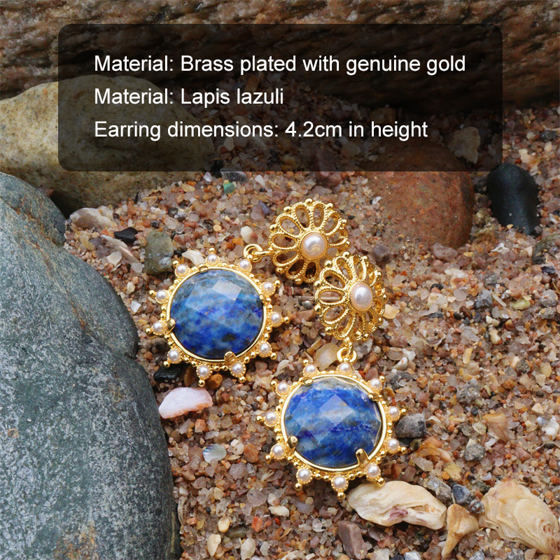 Lapis Sunburst Jewellery Set 5 lapis sunburst pendant earrings
