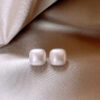 Lumi Square Pearl Studs 9 lumi square pearl studs