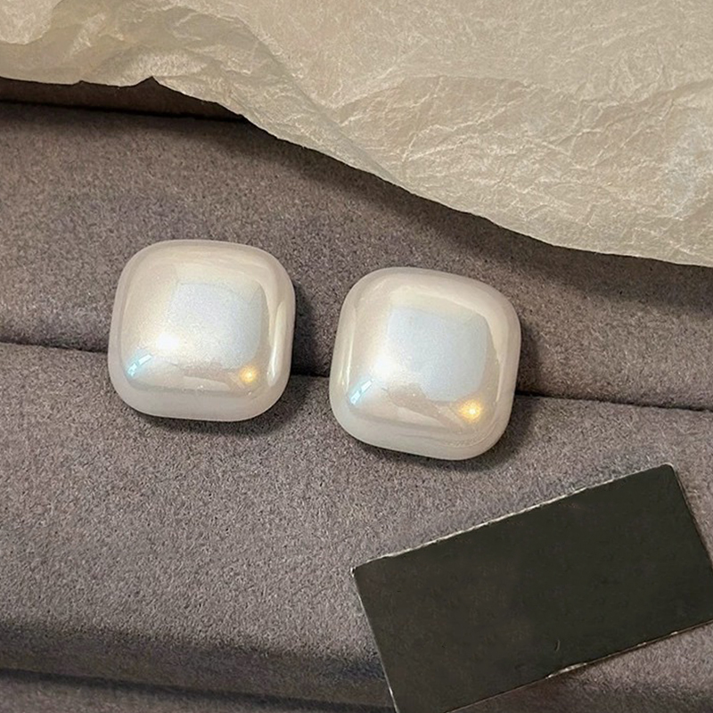 Lumi Square Pearl Studs 3 lumi square pearl studs