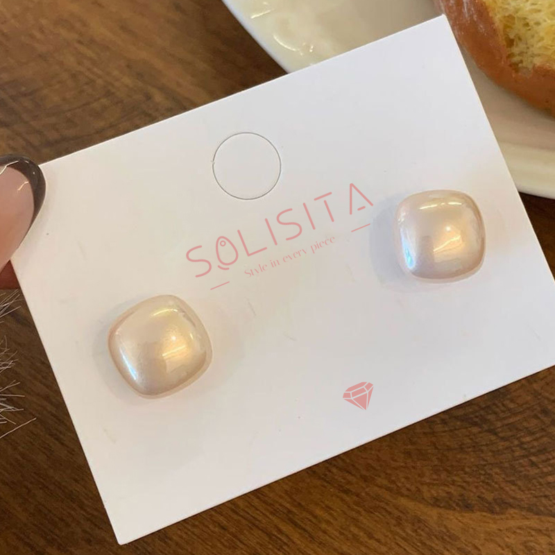 Lumi Square Pearl Studs 5 lumi square pearl studs