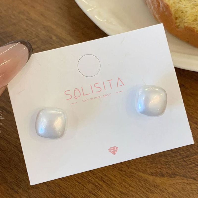 Lumi Square Pearl Studs 6 lumi square pearl studs