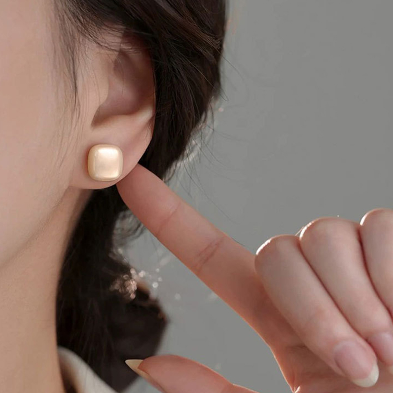 Lumi Square Pearl Studs 9 lumi square pearl studs