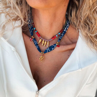 nautical muse layered necklace blue coral​