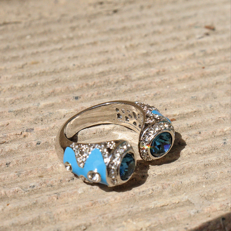 Sapphire Reef Glow Earrings&Ring 6 sapphire reef glow ring