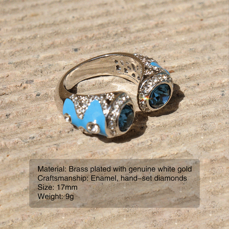 Sapphire Reef Glow Earrings&Ring 7 sapphire reef glow ring