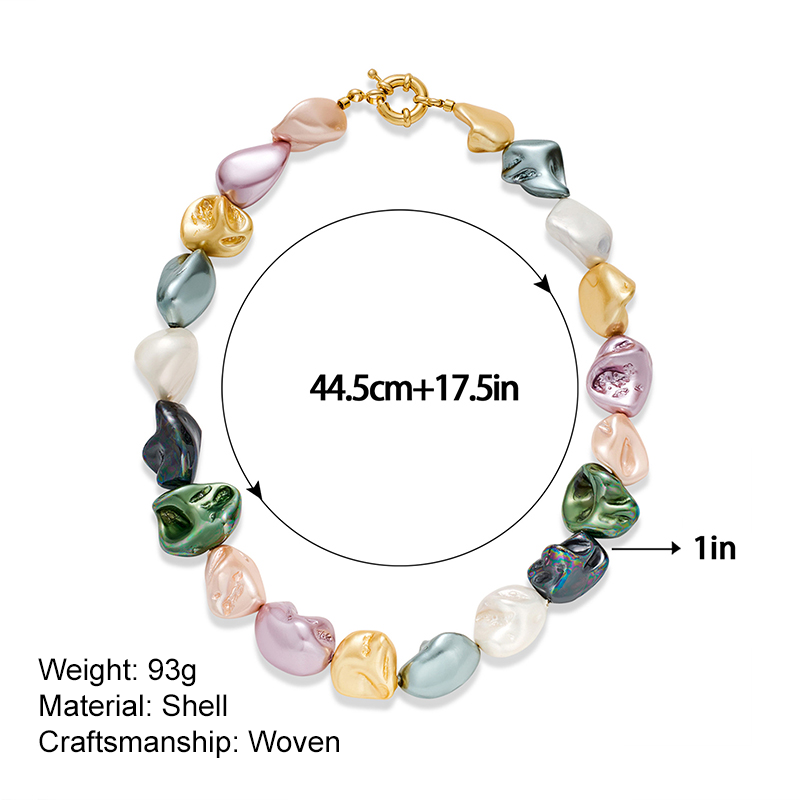 Baroque Shell Pearl Necklace – Irregular Beads Statement Choker 3 baroque shell pearl necklace – irregular beads statement choker