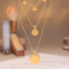 Gold Queen Coin Pendant Necklace – Layered Stainless Steel Jewellery 13 gold queen coin pendant necklace – layered stainless steel jewellery
