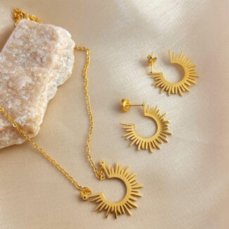 gold tone crescent moon necklace