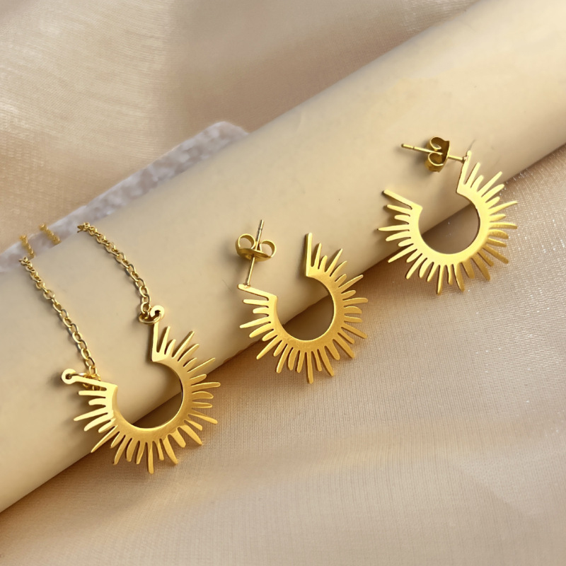 Gold Tone Crescent Moon Studs 3 gold tone crescent moon necklace