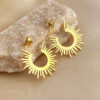 Gold Tone Crescent Moon Studs 3 gold tone crescent moon studs