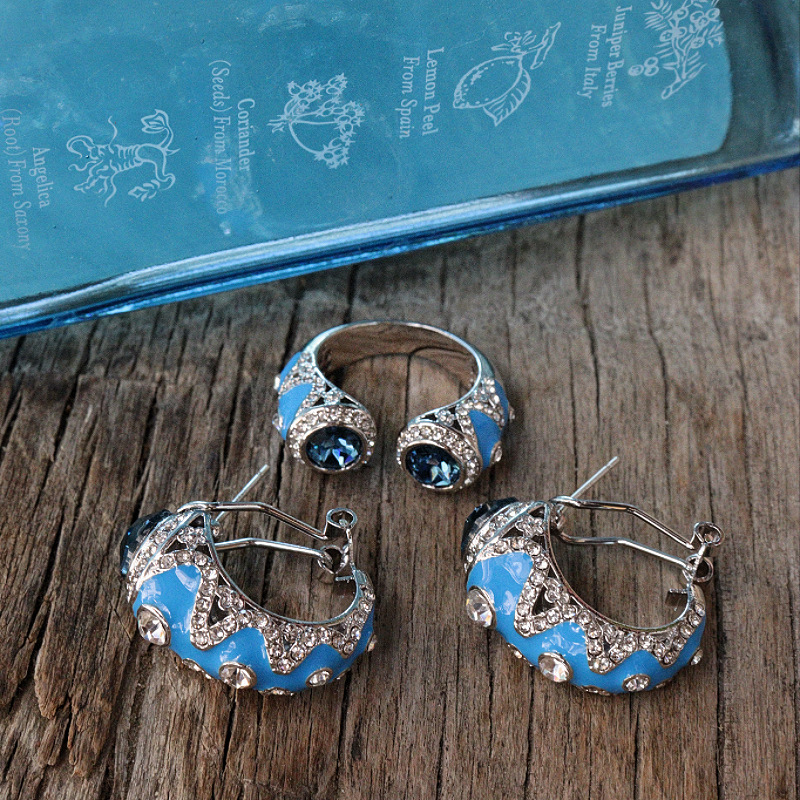 Sapphire Reef Glow Earrings&Ring 1 sapphire reef glow earrings