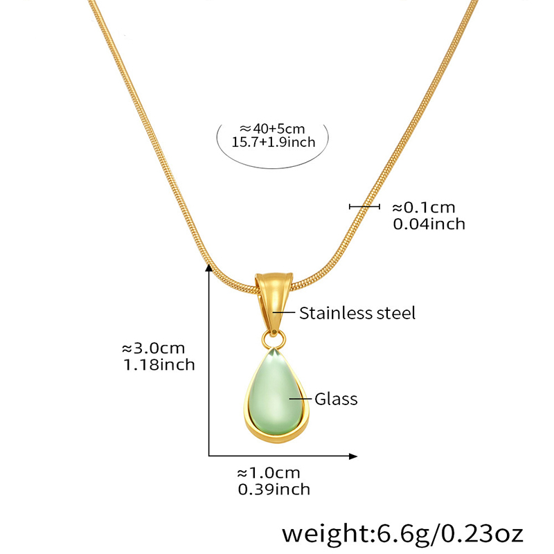 Teal Glass Drop Pendant Necklace – Minimalist French-Inspired Jewellery 3 teal glass drop pendant necklace – minimalist french inspired jewellery