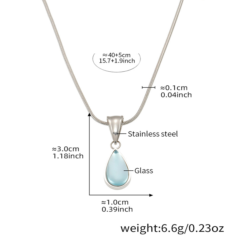 Teal Glass Drop Pendant Necklace – Minimalist French-Inspired Jewellery 4 teal glass drop pendant necklace – minimalist french inspired jewellery