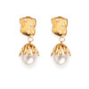 dripping gold leaf pearl drop earrings​