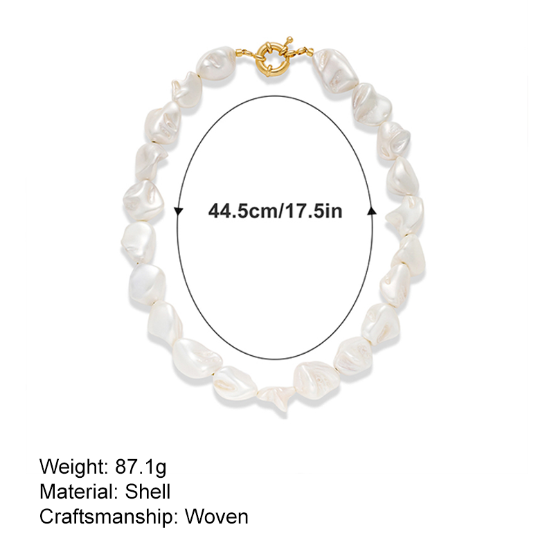 Heart Shell Pearl Baroque Necklace with French OT Clasp 3 heart shell pearl baroque necklace with french ot clasp