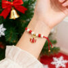 Handwoven Christmas Charm Bracelet - Festive Red & White Collection 7 Handwoven Christmas Charm Bracelet 21