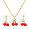 Cherry Jewelry Set – Timeless Minimalist NecklaceEarrings​Bracelet​​ 5